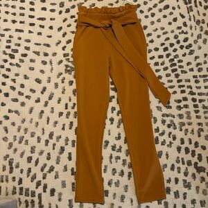 paper bag waist tan pants